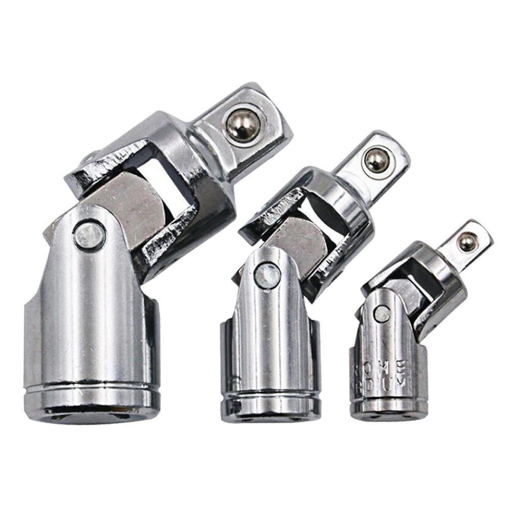 Universal Joint Set 4 Square Drive Ratchet Sockets Adapters 1/4" 3/8" 1/2"