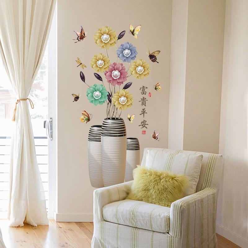 Decal dán tường Bình hoa trang trí