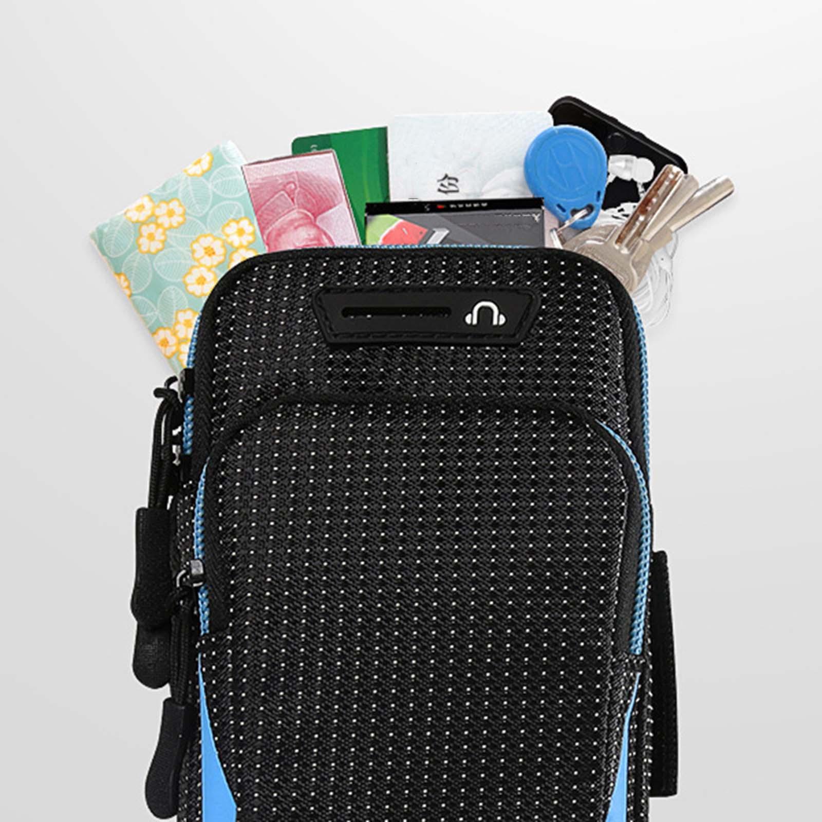 Phone Arm Band Bag Phone Wristband Cellphone Holder with Earphone Hole Wrist Pouch Sports Arm Bag for Running Exercise Workout Hiking Travel