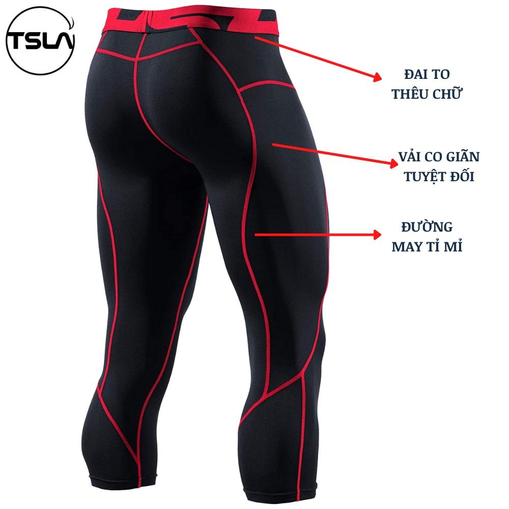 Quần legging Pro Combat thể thao nam bó cơ TSLA dạng lửng co giãn 4 chiều TSL2013