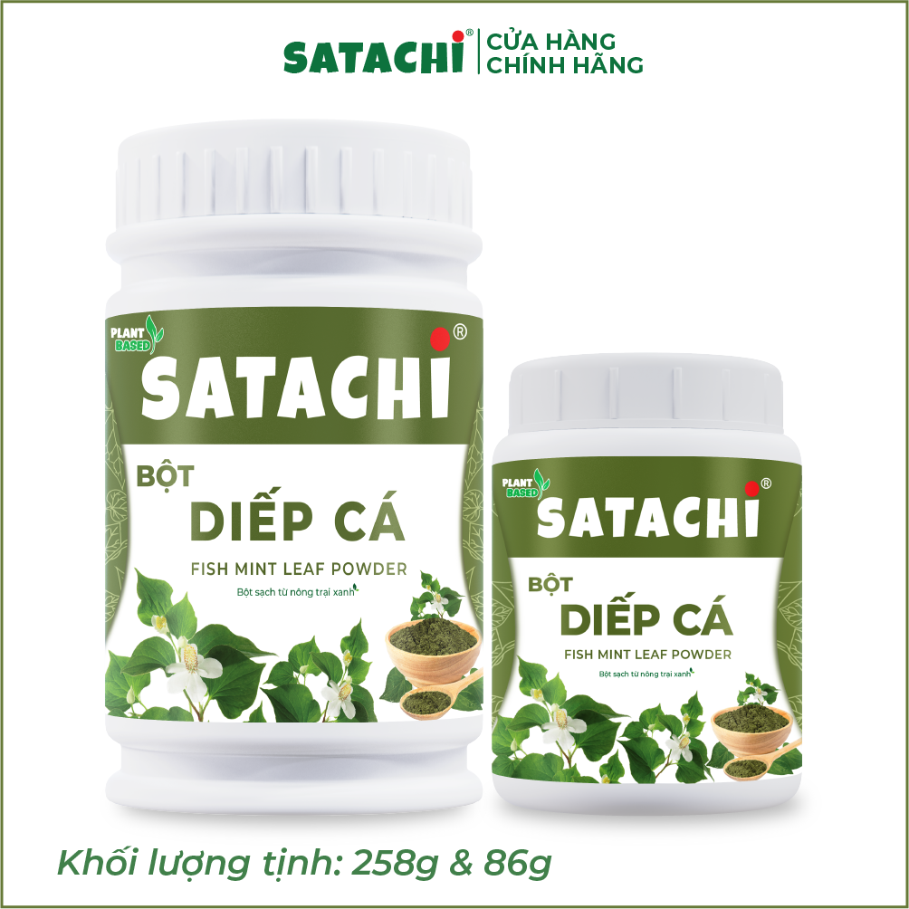 Bột Diếp Cá SATACHI nguyên chất. Thanh lọc cơ thể, người bị trĩ và táo bón sử dụng hiệu quả, làm mặt nạ dưỡng da, trị mụn. Hộp 258g