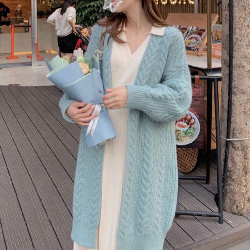 Áo Khoác Cardigan Dệt Kim Dày Dáng Rộng Thời Trang Thu Đông 2022 Cho Nữ G-3