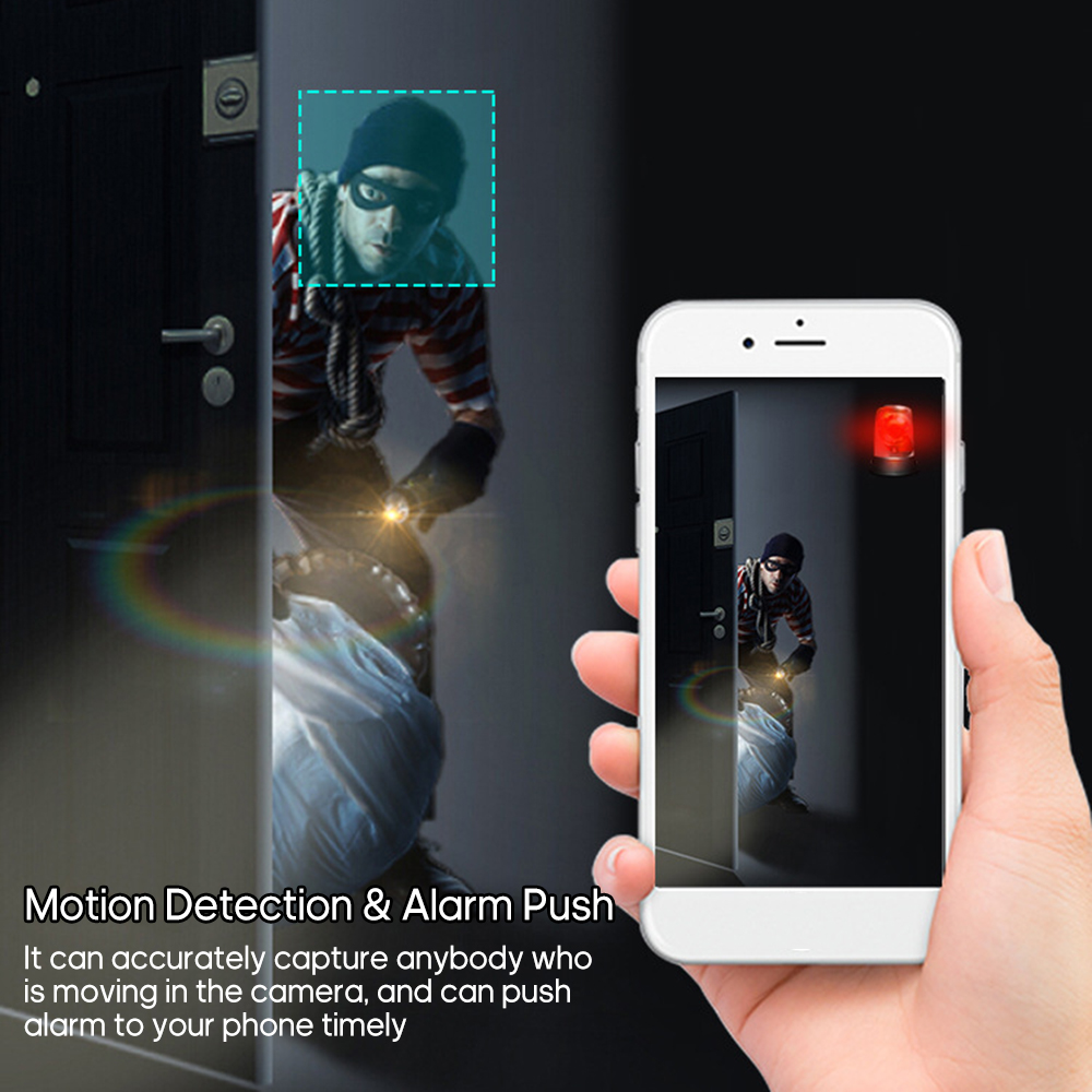 Máy ảnh WIFI mini 1080P Tầm nhìn ban đêm độ nét cao Không cần dây Máy quay video Máy ảnh phát hiện chuyển động từ xa