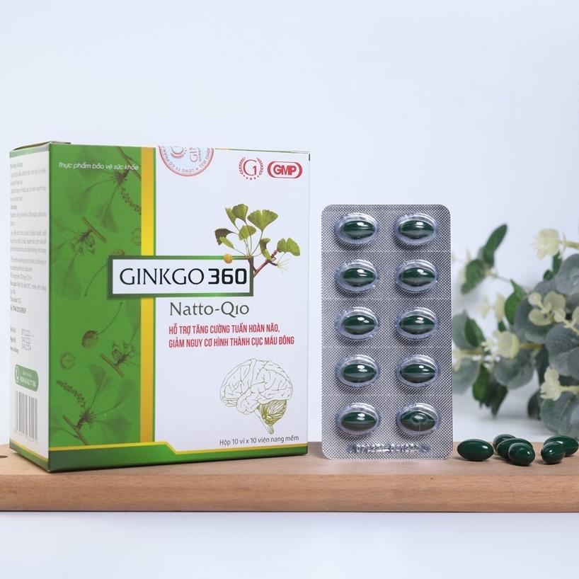 Viên uống Tuần hoàn não GINKGO 360 NATTO Q10 – Bổ sung Nattokinase, Coenzym Q10 và Thảo dược.