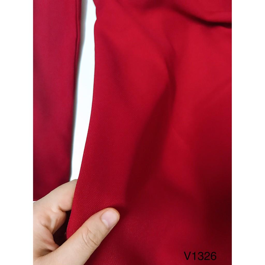 Váy suông đỏ cổ V đính ngọc eo V1326 - ĐẸP SHOP DVC