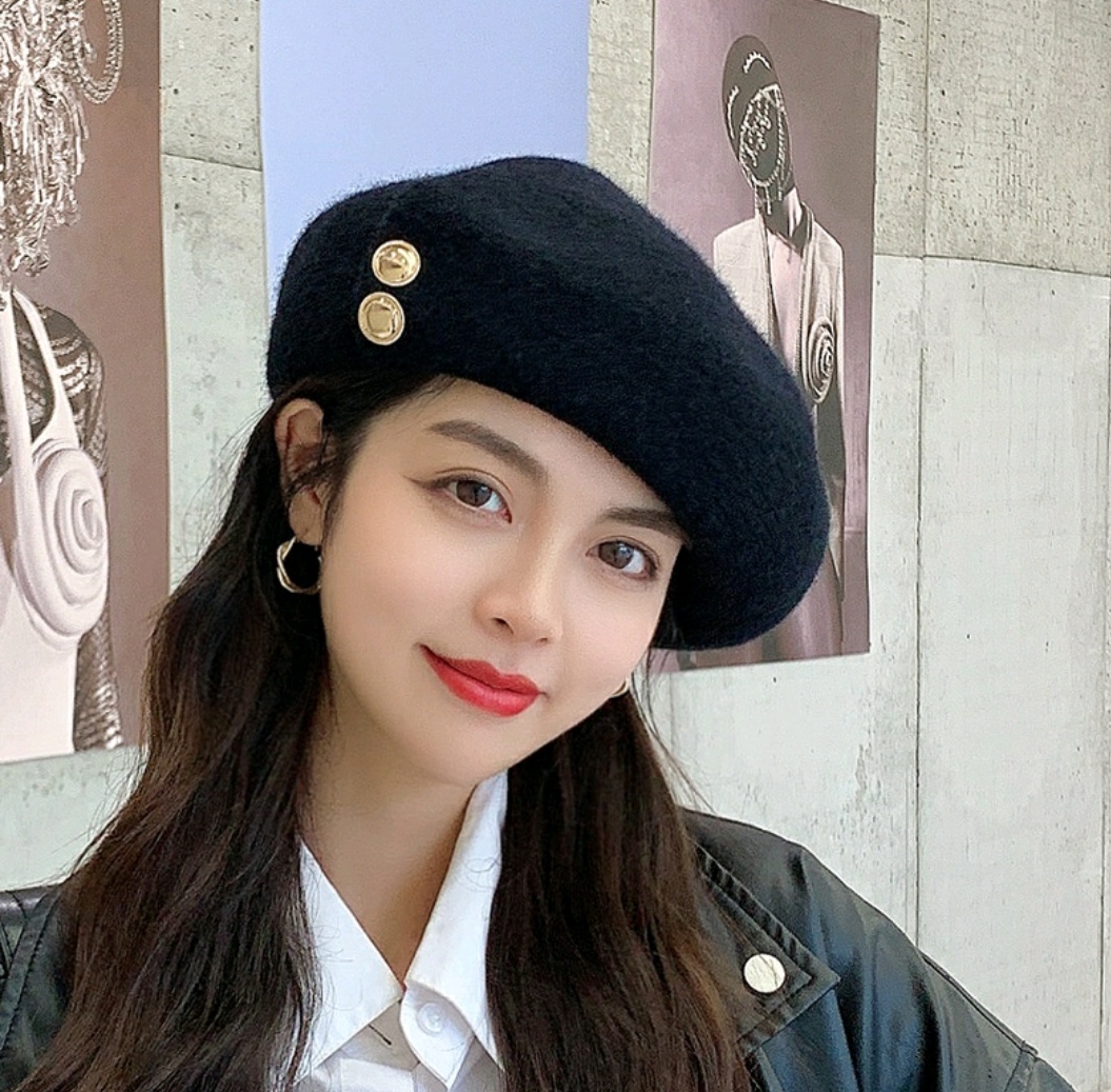 Ón Beret Mũ bere Họa Sĩ Màu Trơn Nữ đẹp thời trang Hàn Quốc dona21101903