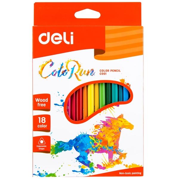 Hộp Bút Chì Màu 18 Màu - Colorun - Deli C00110