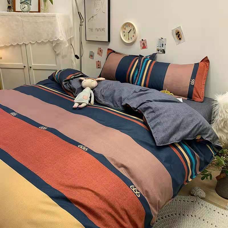 Bộ chăn ga gối cotton LIDACO PL1 - Kẻ 7 Màu
