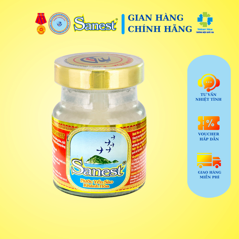[Combo 30 lọ] Nước Yến sào Khánh Hòa Sanest có đường đóng lọ 70ml