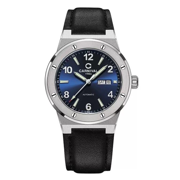 Đồng Hồ Nam Dây Da Carnival 8089G-VT-DD Automatic - Kính Sapphire - Size 42mm - 4 Màu