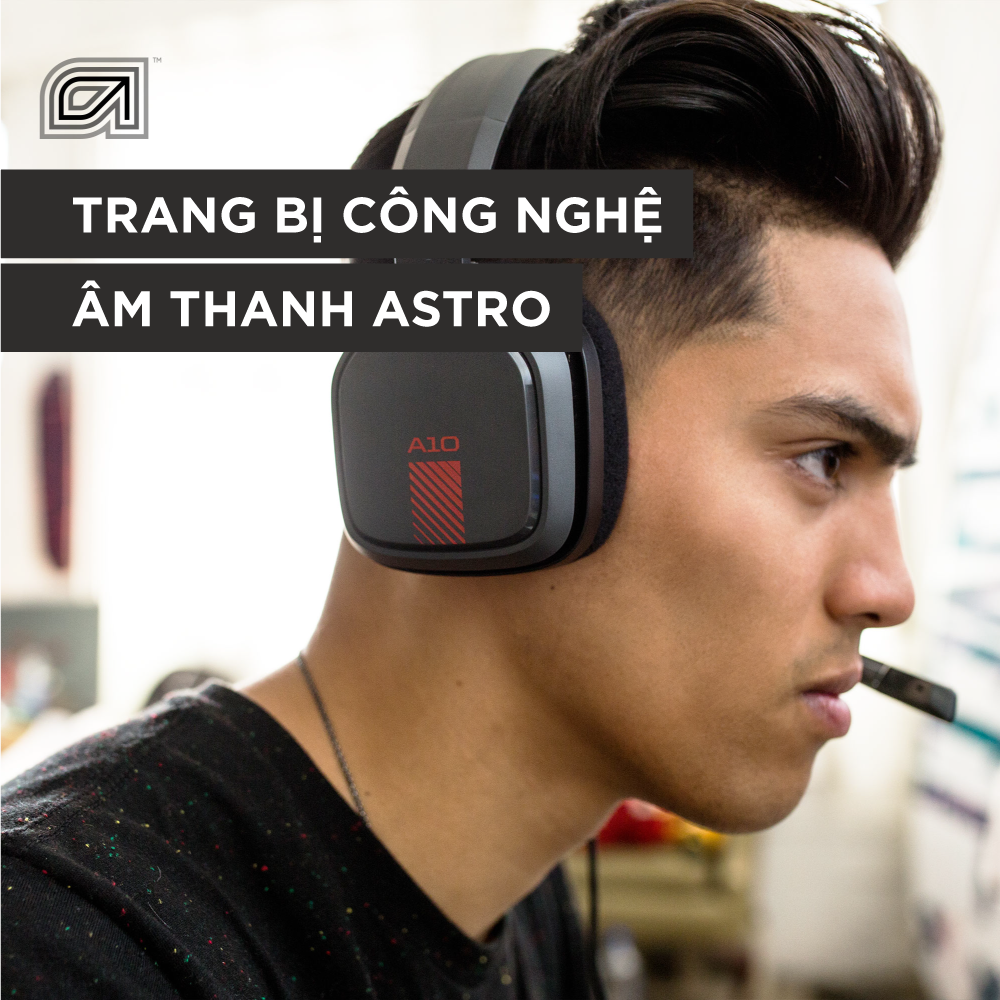 Tai nghe game Logitech G - Astro A10, mic gập để mute, phù hợp PC, PS4, PS5, Mac, Mobile, Xbox, Nintendo Switch - Hàng Chính Hãng