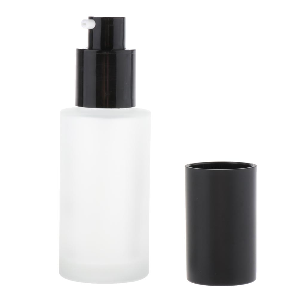 2pcs Leakproof Glass Pump Bottle for Face Cream Toiletries Lotion Container