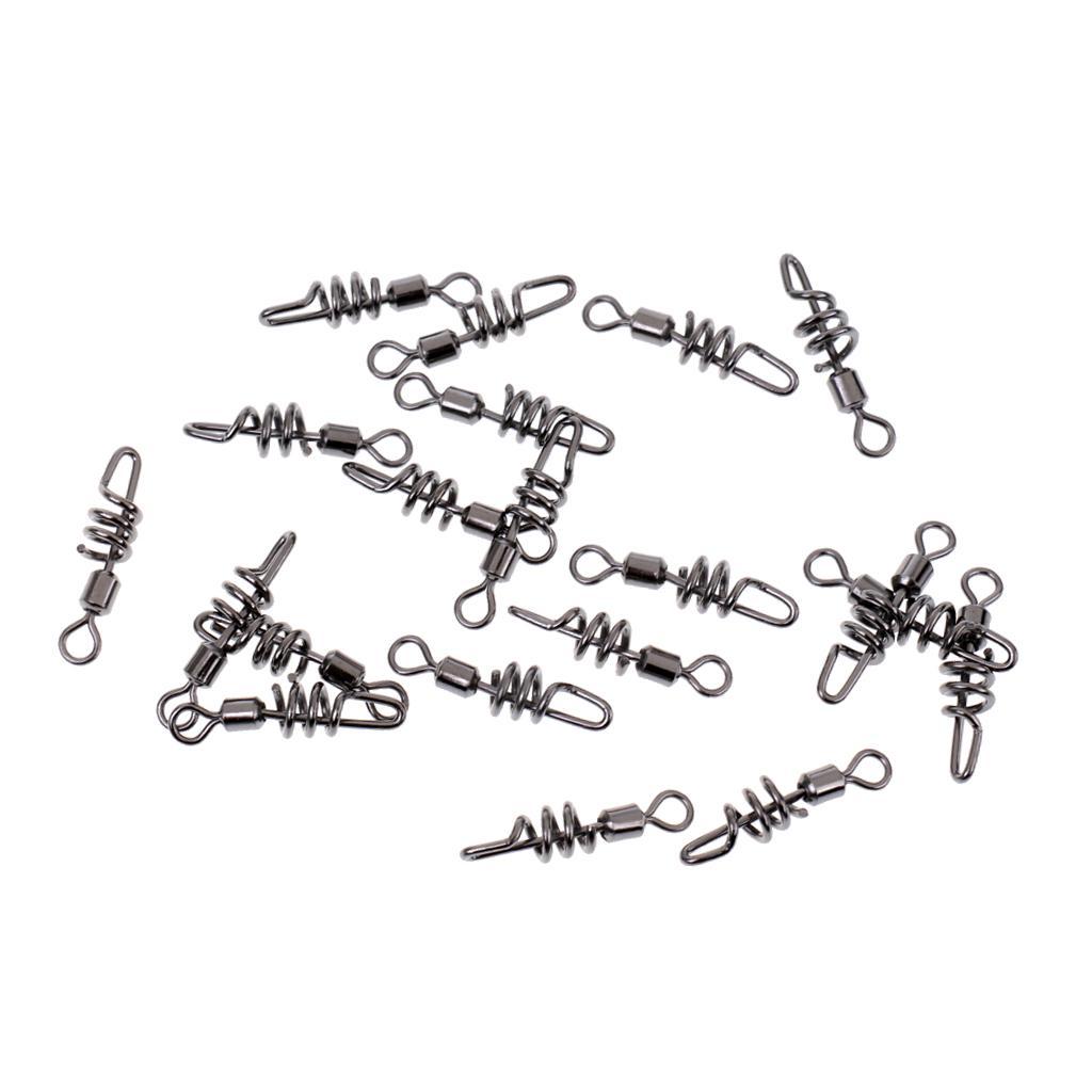50pcs Fishing Barbed Treble Hook and 20x Fishing Swirl Swivel Hook Connector