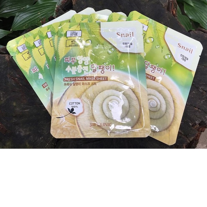 Combo 10 Mặt nạ chiết xuất từ dịch nhầy ốc sên 3W CLINIC Hàn Quốc 23mlx10
