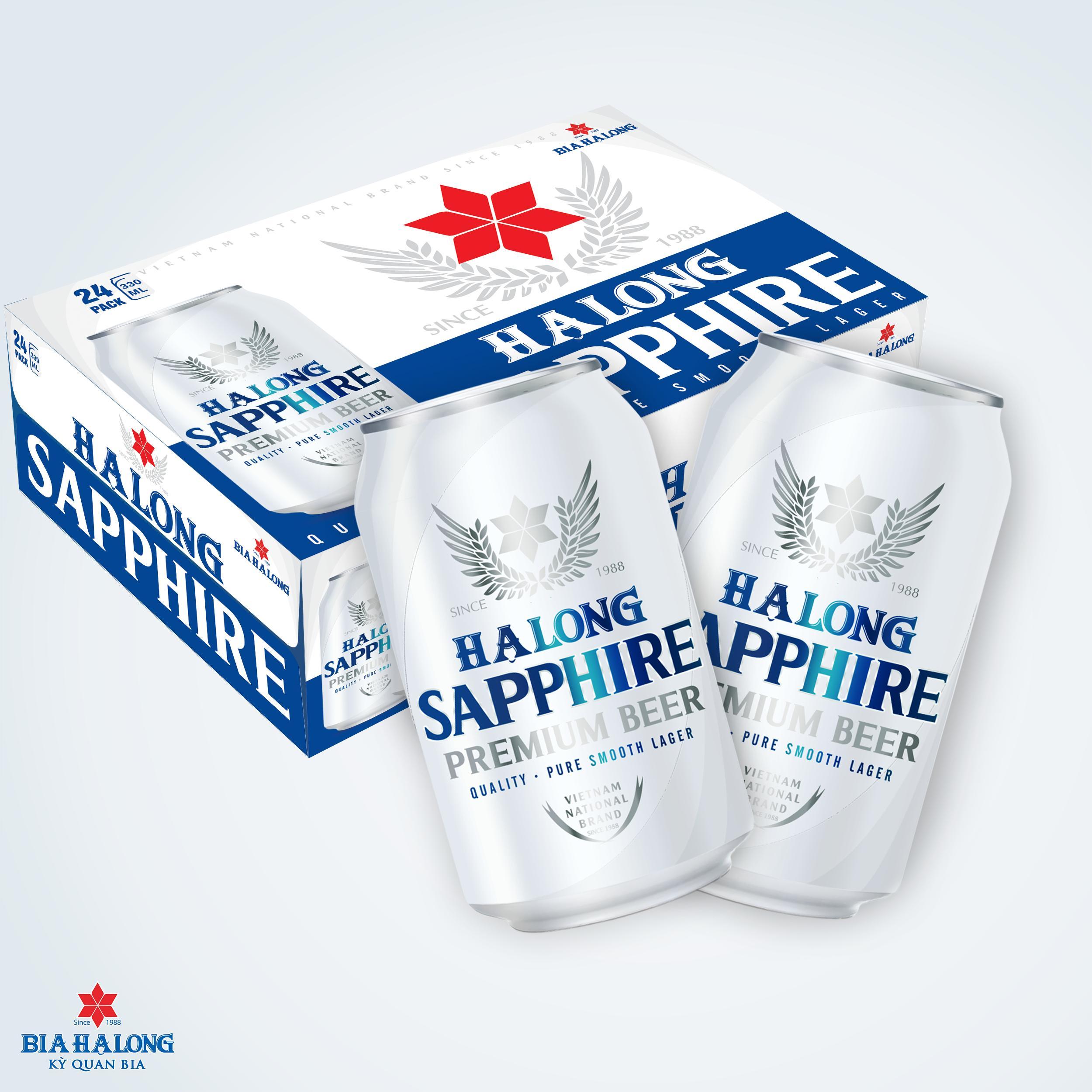 Thùng Bia Lon Hạ Long Sapphire 24 Lon 330ml