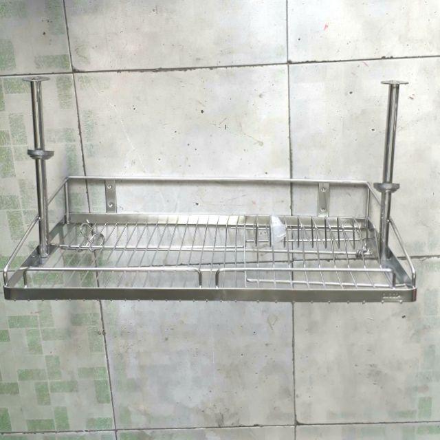Kệ chén inox 304 dài 60cm treo lên tầng