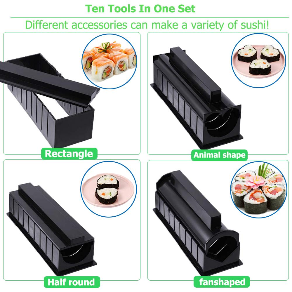 Bộ Dụng Cụ Làm Sushi 10 Món Đa Năng Không Kèm Dao Tiện Dụng