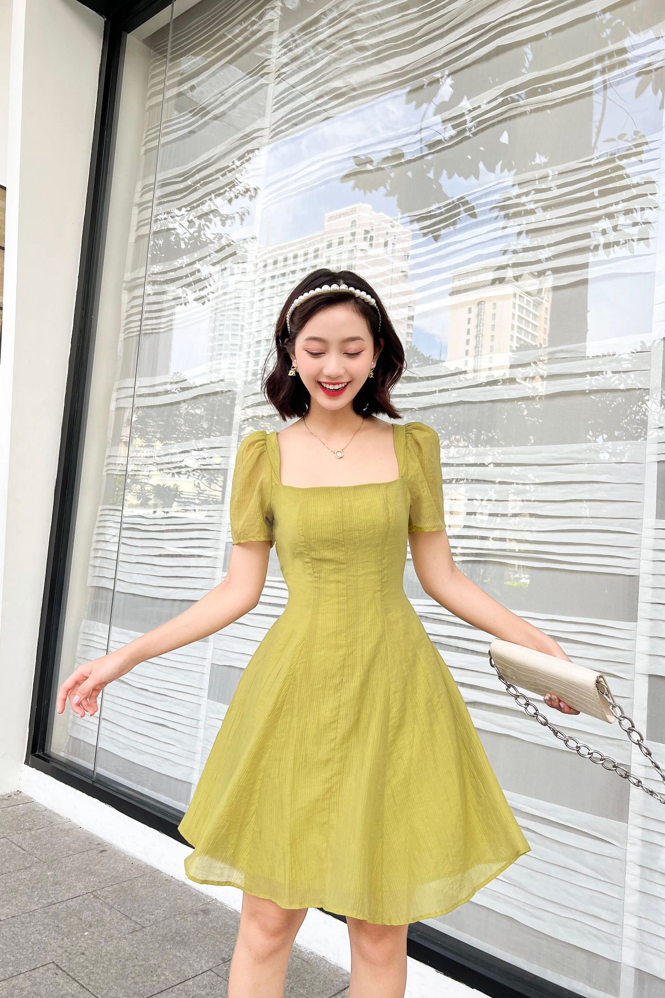OLV - Đầm Clover Square Neck Dress
