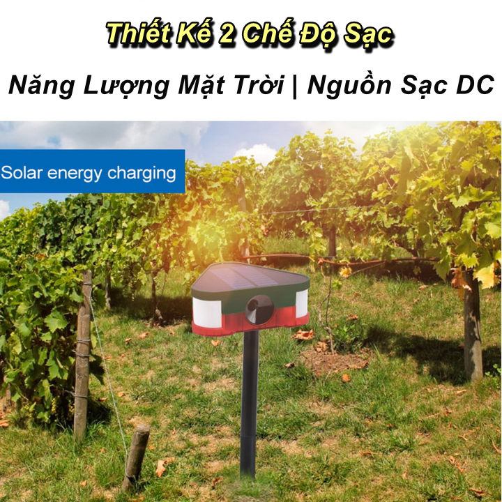 Máy báo động, báo trộm, đuổi động vật Wakamori SecuHome kèm remote sử dụng năng lượng mặt trời - Home and Garden