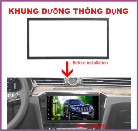 Mặt dưỡng lắp màn hình ô tô kích thước phổ thông, Mặt Dưỡng Lắp Màn Hình 7&quot; kích thước phổ thông cho ô tô - nẹp viền màn hình android, đầu màn hình 7 inch. Khung dưỡng thông dụng cho màn 7inch MP5,màn 2 DIN.