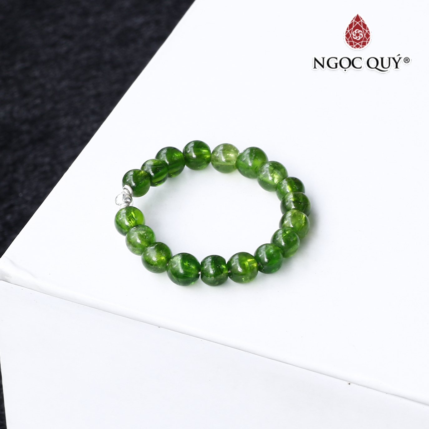 Nhẫn đá diopside lõi bạc mệnh hỏa mộc - Ngọc Quý Gemstones