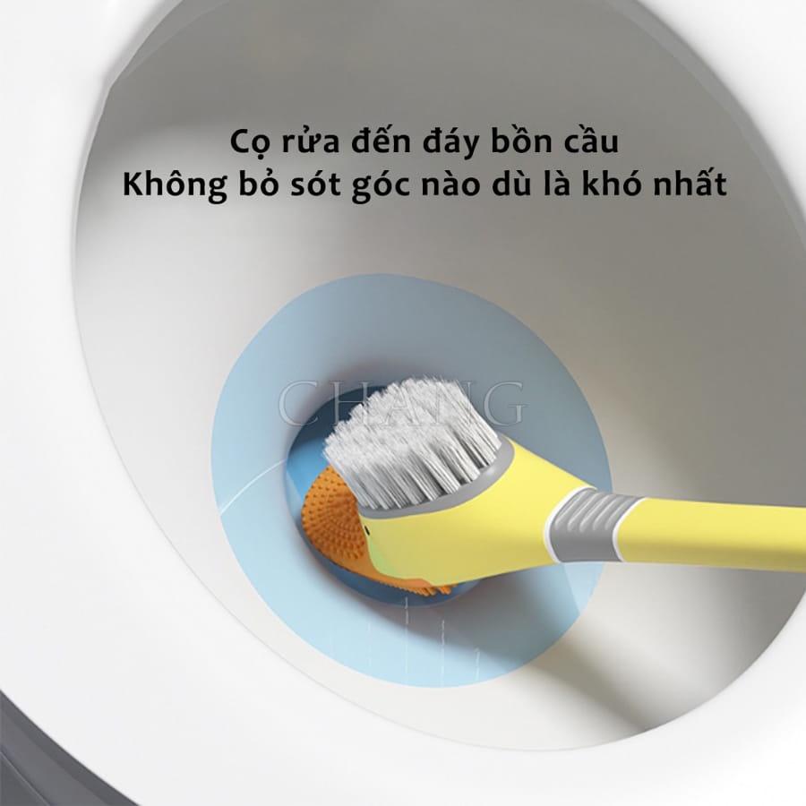 Chổi Cọ Toilet Hình Vịt - Bàn Chải Bồn Cầu Gắn Tường Đa Năng Chất Liệu Sillicon Siêu Mềm