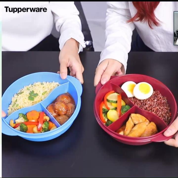 Hộp cơm 3 ngăn đựng trong lò vi sóng Tupperware Crystalwave Lunch Set