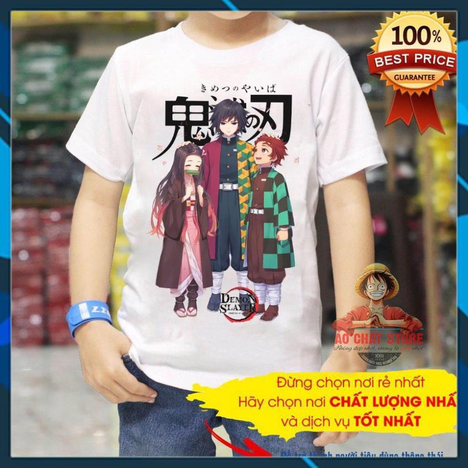 Áo thun Bộ 3 Tanjirou x Giyuu x Nezuko Siêu Đẹp | Áo Lưỡi Gươm Diệt Quỷ Kimetsu no Yaiba Độc KY15