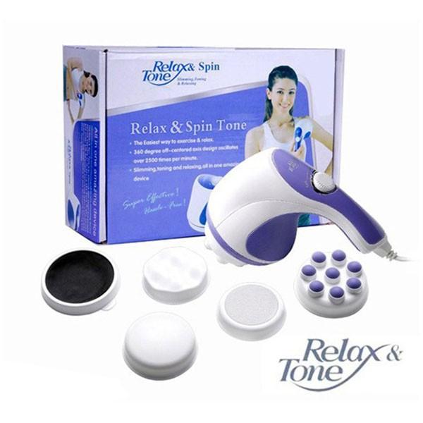 Máy Massage Cầm Tay Trị Liệu Relax & Spin Tone, Giúp Trị Liệu Đau Mỏi Vai Gáy, Tan Mỡ Bụng, Thư Giãn Mệt Mỏi Change GDTM