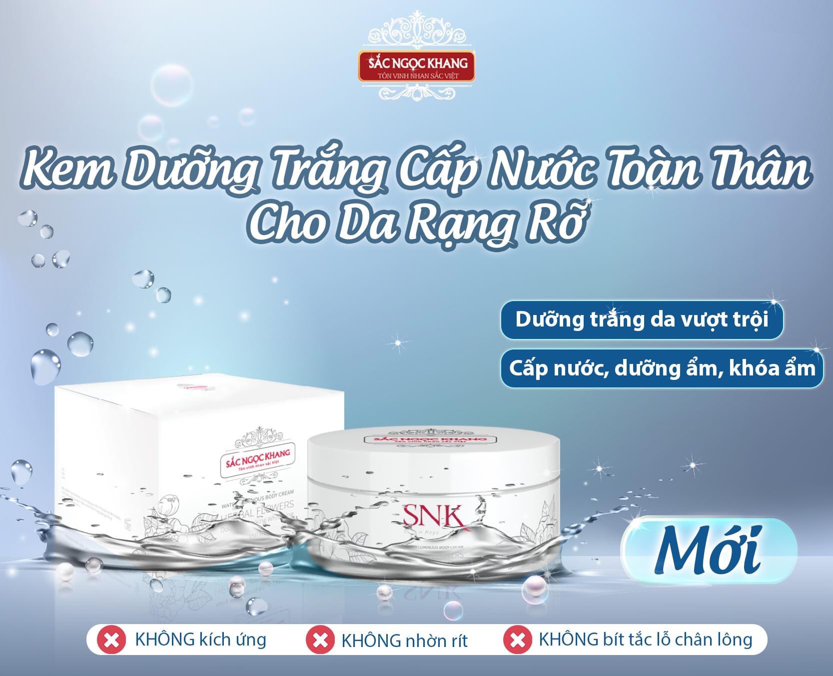 [NEW] Kem dưỡng trắng, cấp nước toàn thân Body Cream Sắc Ngọc Khang (Hộp 150ml)