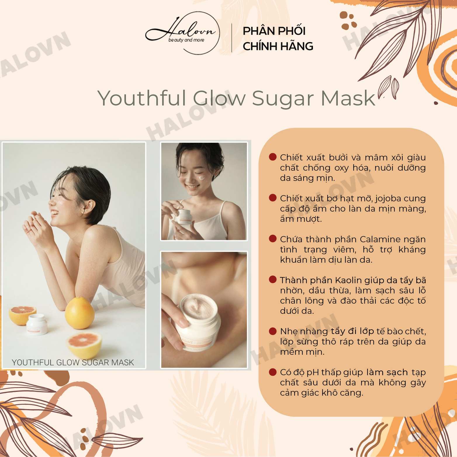 Mặt Nạ Tẩy Da Chết Chiết Xuất Bưởi Klairs Youthful Glow Sugar Mask 110g