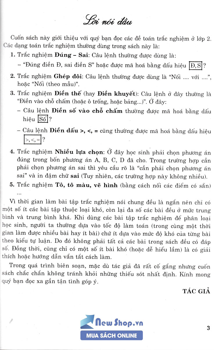 Các Dạng Bài Tập Trắc Nghiệm Toán 2