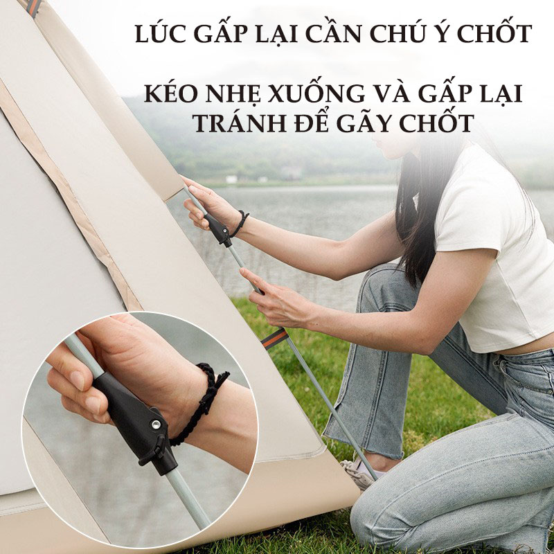 Lều liều picnic cắm trại dã ngoại du lịch đi phượt tự bung cỡ lớn size đủ cho 3-6 người (200*200*135cm)