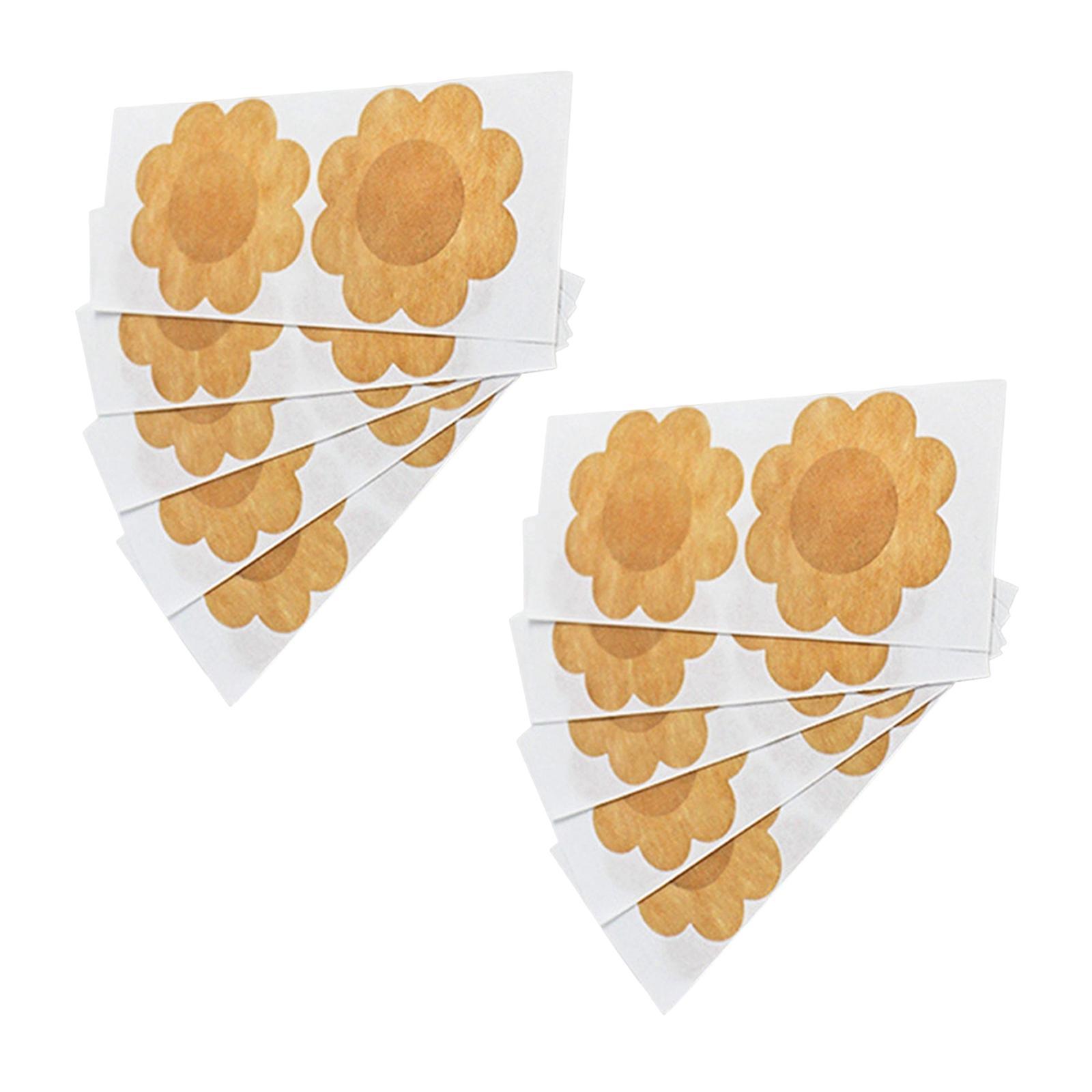 20 Pieces Nipples Cover  Pasties Disposable Pad for Anniversary Khaki