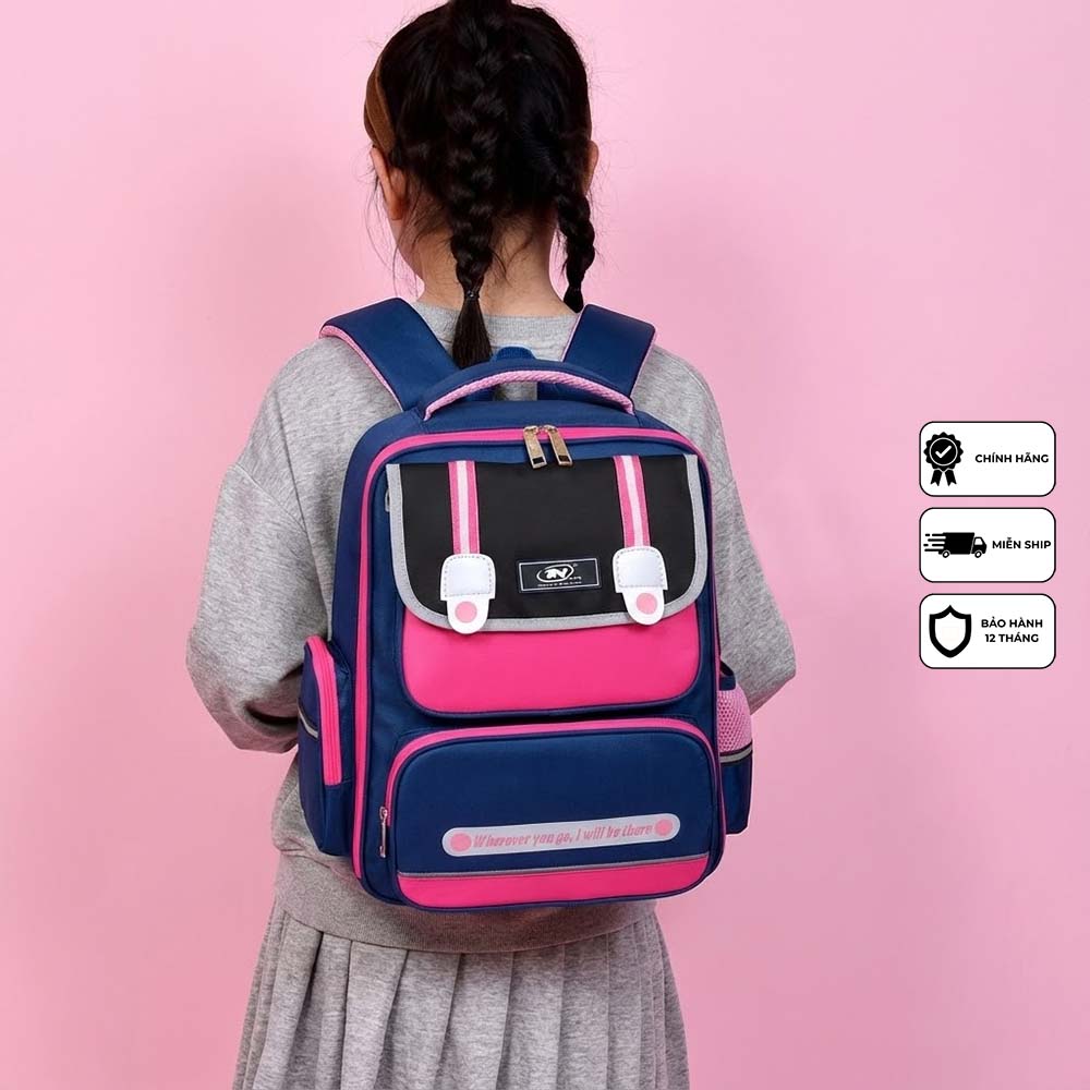 Balo học sinh nữ cao cấp chống thấm TNBags Smart Pink TN.B 3112, balo bé gái thời trang tiện dụng, thiết kế hiện đại bền đẹp!