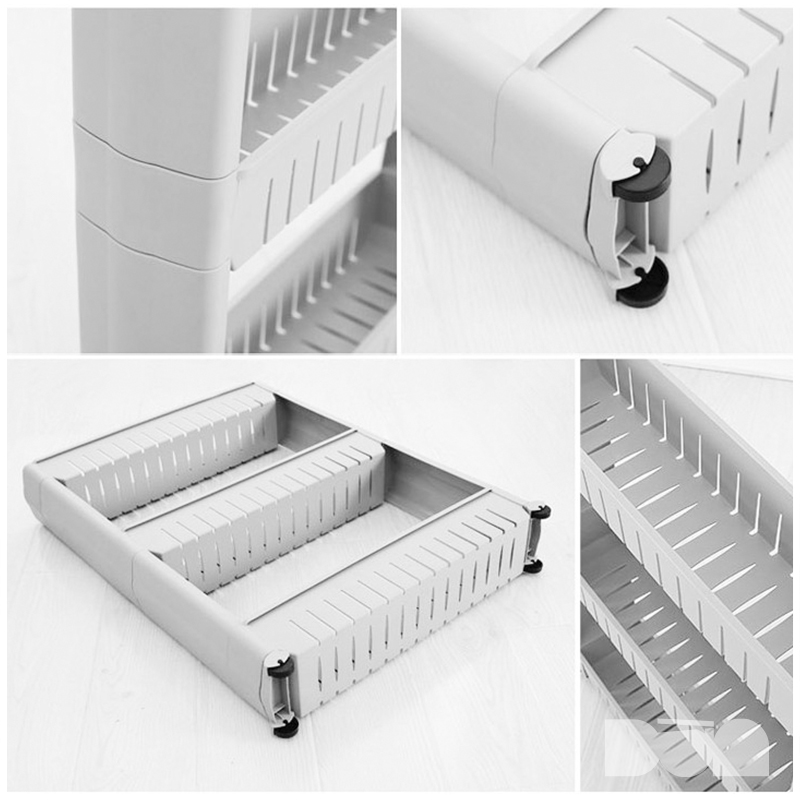 Kệ nhựa 3 tầng có bánh xe, khe hẹp để phòng tắm Tashuan - TS5185