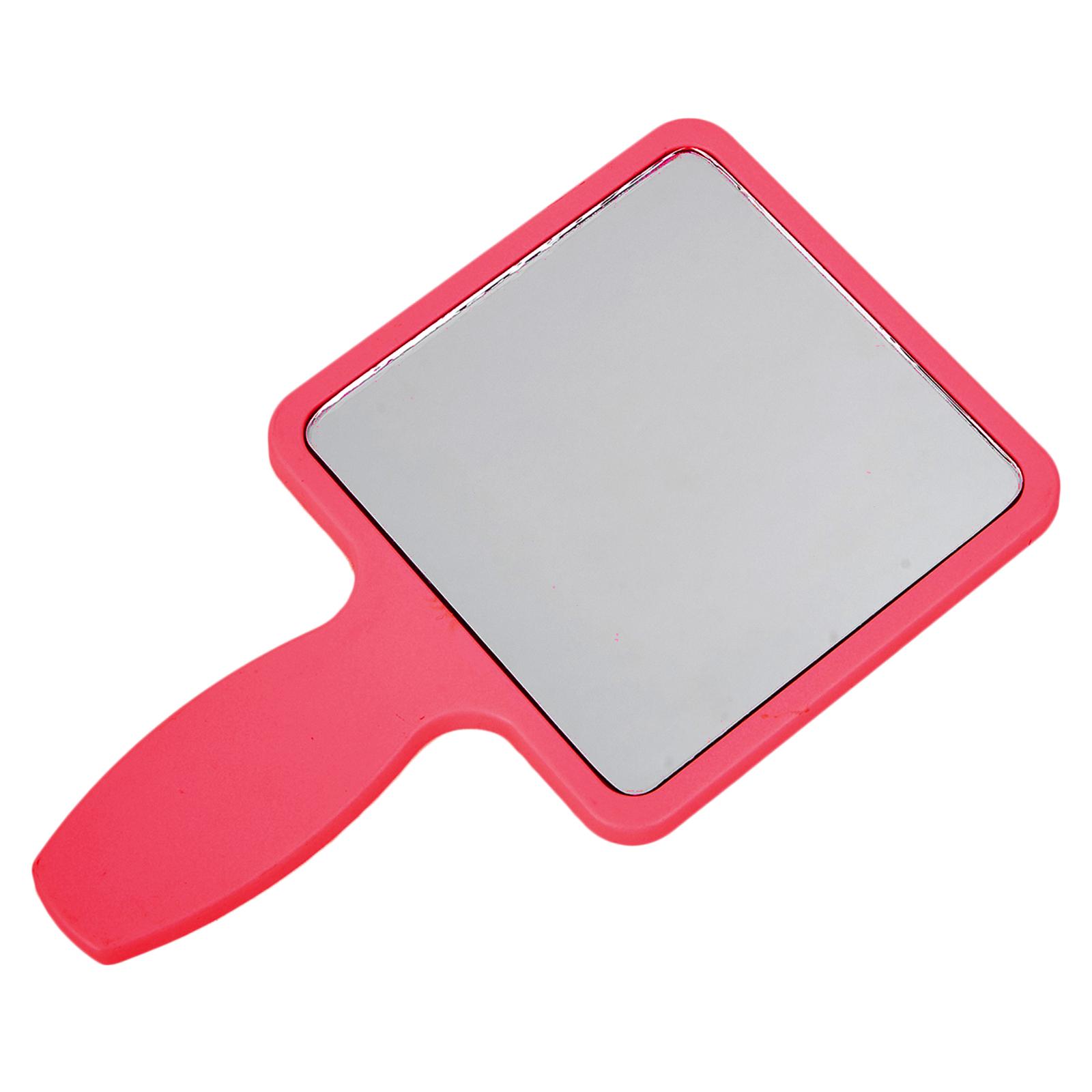 Portable Small Compact Cute Square Shaped Mirror with Handle Cosmetic Beauty Mirror Single Side Look Adorable Design Easier to Hold