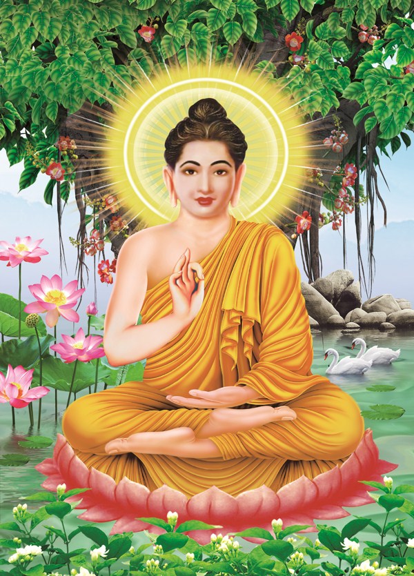 Tranh thêu chữ thập thích ca mô ni phật LV3493 40 x 50 cm - chưa thêu