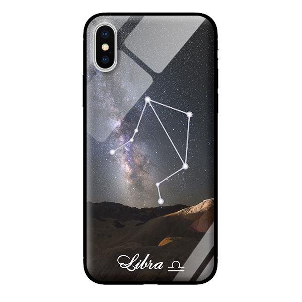 Ốp kính 12 cung Hoàng Đạo cho iPhone X Libra - Hàng chính hãng