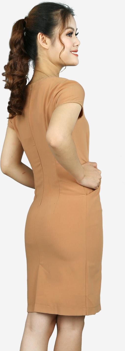 Đầm suông nâu nhạt DDY1343NN