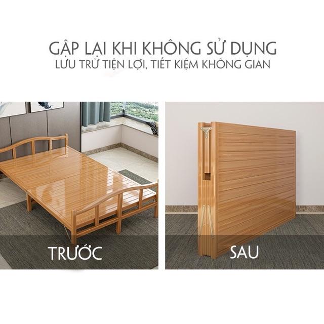 Giường Tre Gấp Gọn, Giường xếp Văn Phòng Đa Năng Cỡ 80Cm