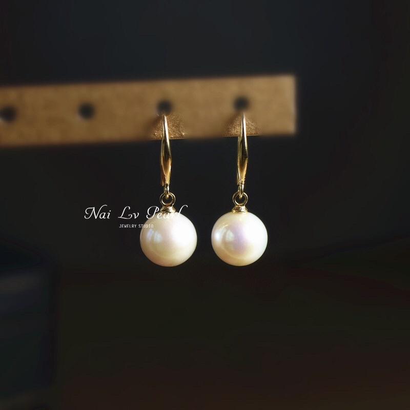 Bông Tai Ngọc Trai Hạt Tròn Đều Size 8ly, Bông Tai Ngọc Trai Nước Ngọt Tự Nhiên - Ngọc Trai Trường Thịnh