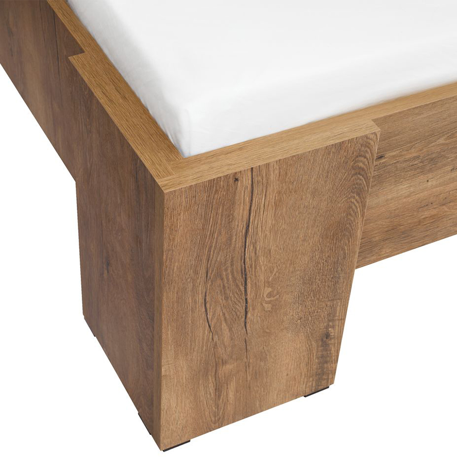 Khung Giường Kèm Dát Vedde Gỗ Công Nghiệp Plus JYSK (180 x 200 cm) - Màu Sồi