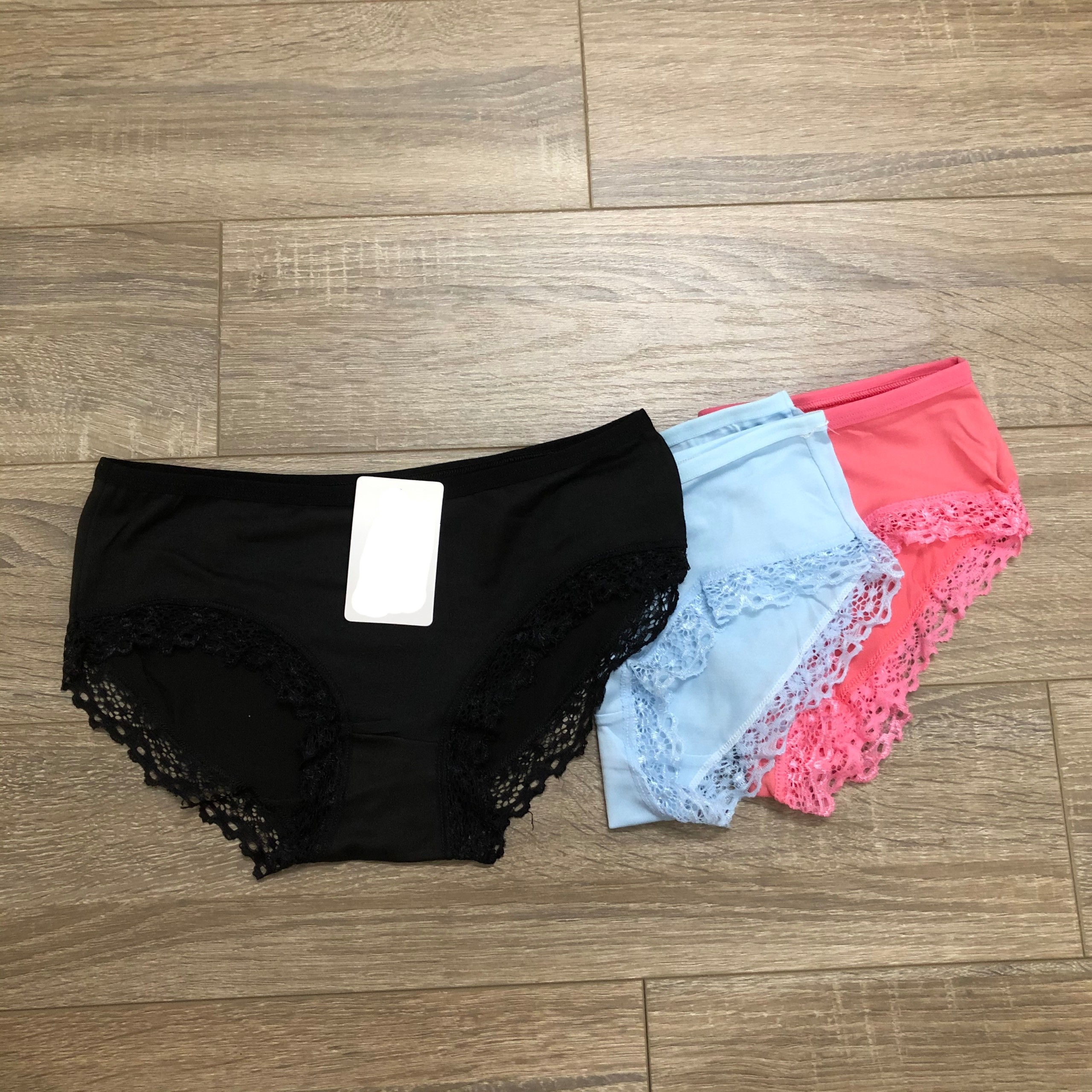 Combo 10 Quần Lót Nữ Trơn Cotton Viền Ren - Trộn màu ngẫu nhiên