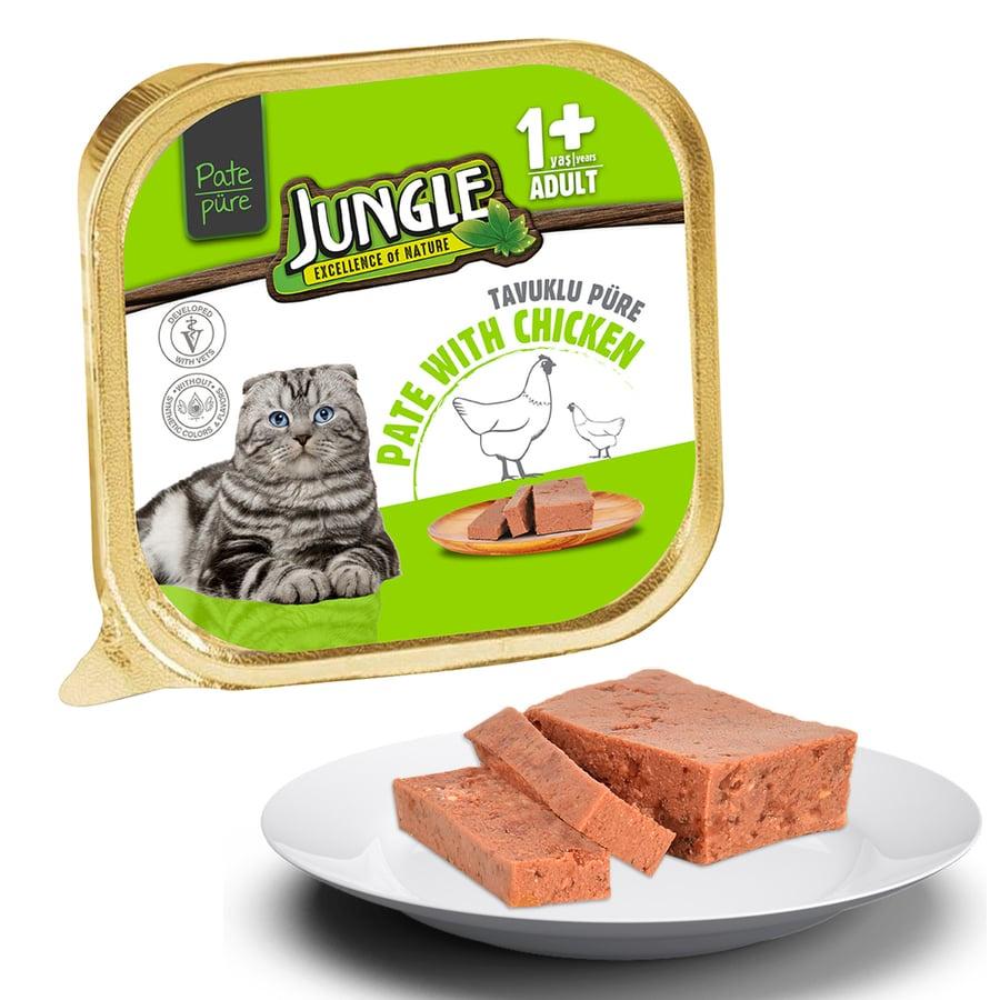 Pate Vị Gà Cho Mèo Trưởng Thành Jungle Adult Cat Chicken Paste 100g - Xuất Xứ Pháp