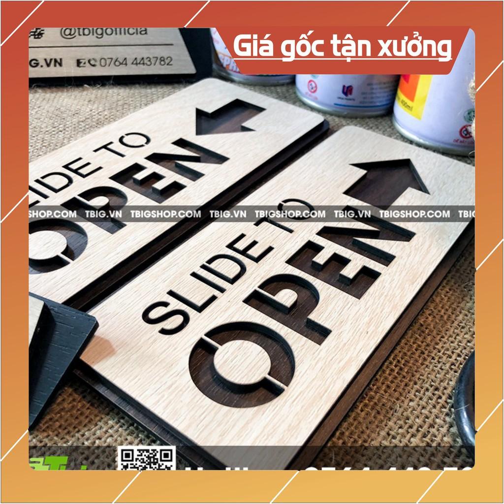 Bảng Slide to open gắn cửa