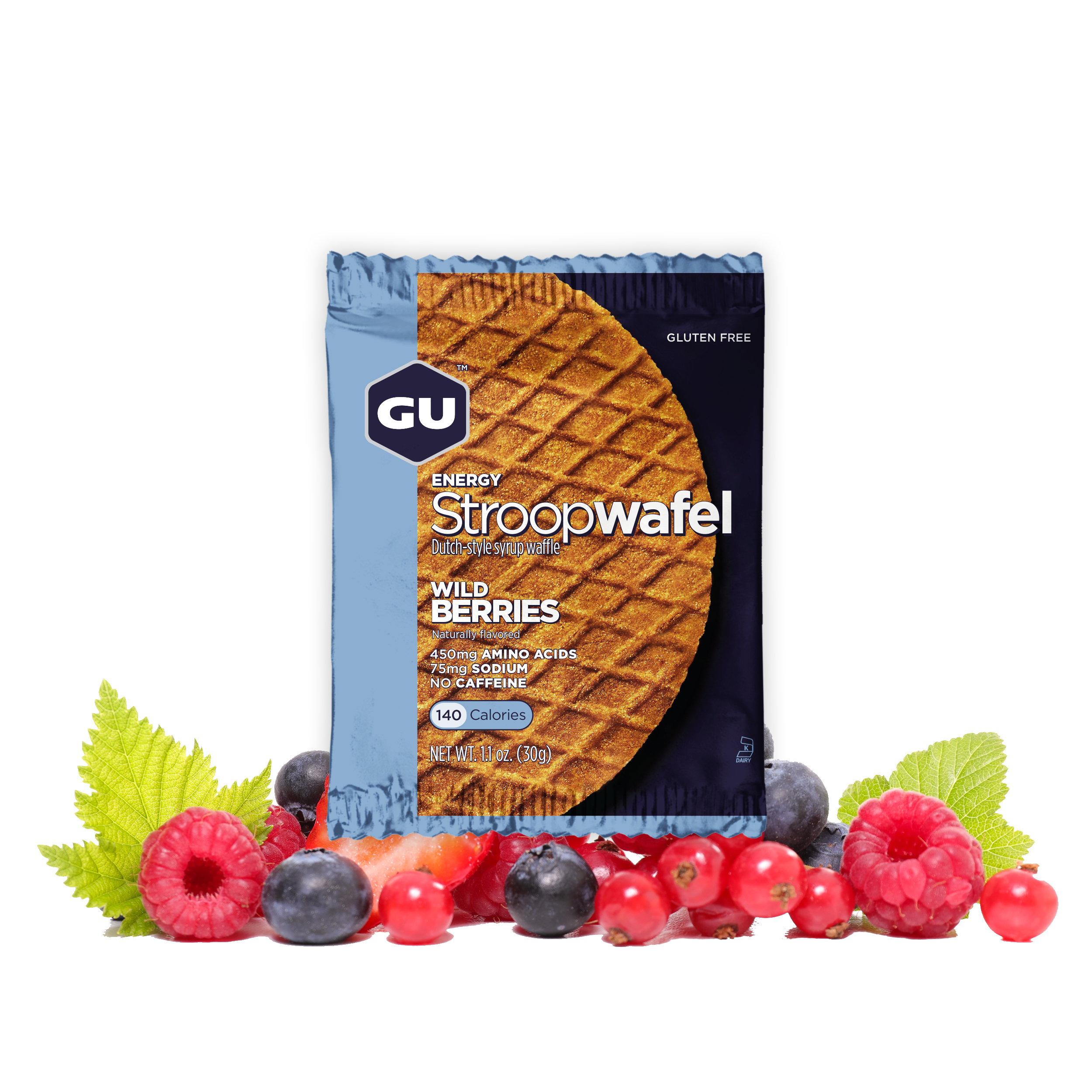 Bánh Quế Năng Lượng Stroopwafel GU Energy Vị Dâu Rừng Wild Berries - Combo 4 Gói