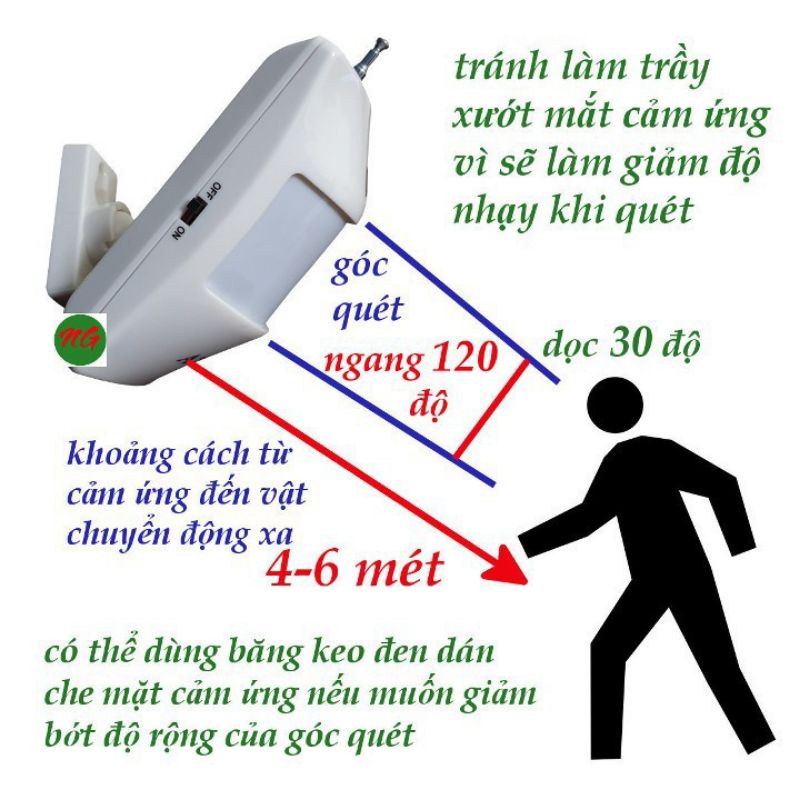 Chuông báo khách cảm ứng hồng ngoại chuyển động ZK 428 [TẶNG KÈM PIN]