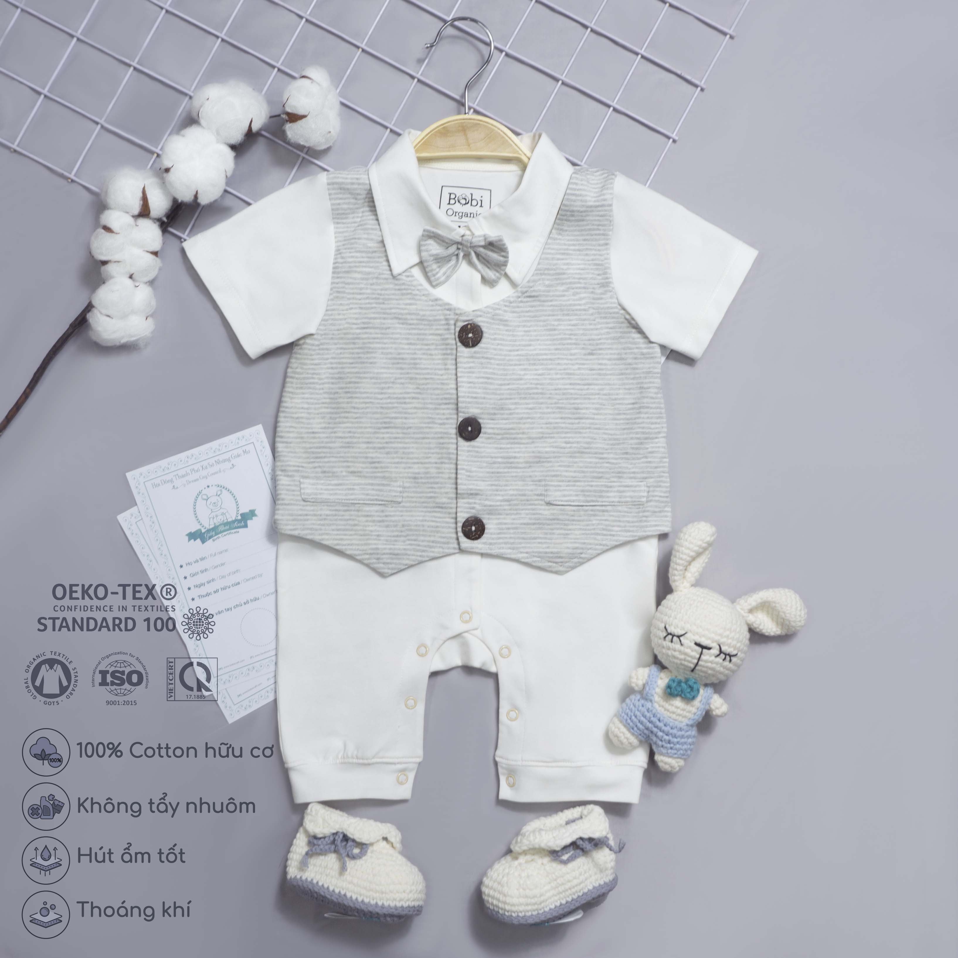 ROMPER GILE NHIỀU MÀU CHO BÉ TRAI BOBICRAFT