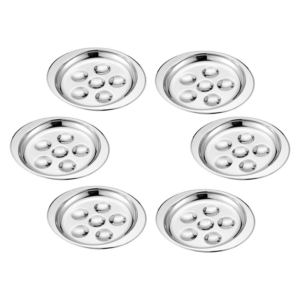 6 Pcs French Escargot Plate Platter Mushroom Snail Dish Server Tray Set